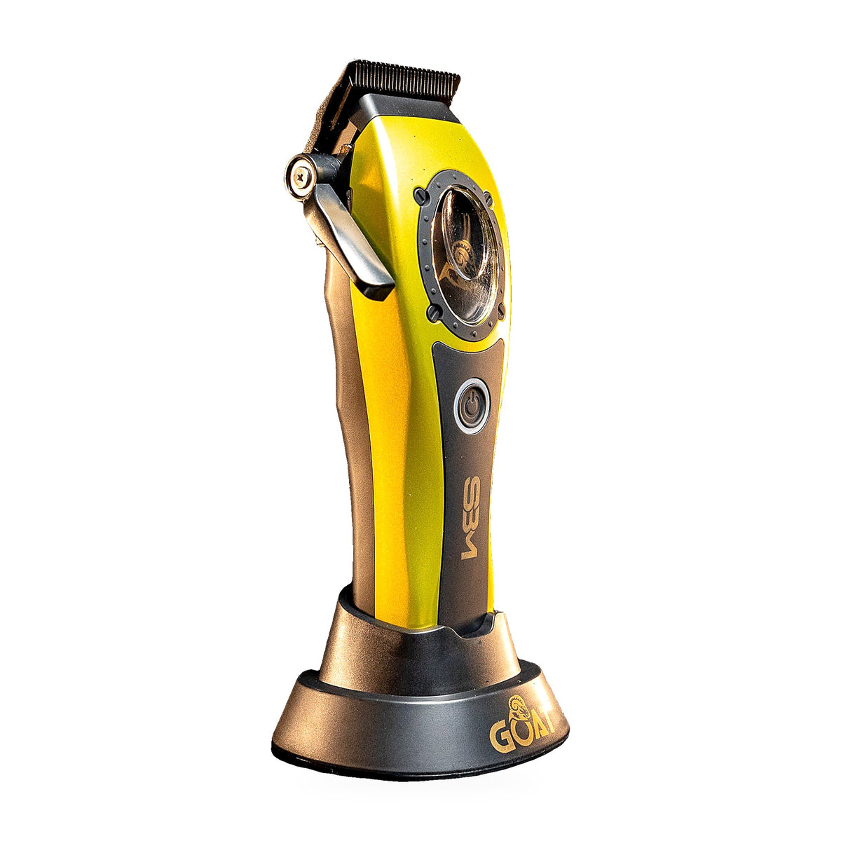 SBM GOAT Clipper en su base, vista de tres cuartos